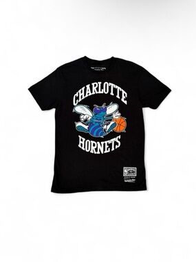 Mitchell & Ness Black Charlotte Hornets Mascot Graphic Tee